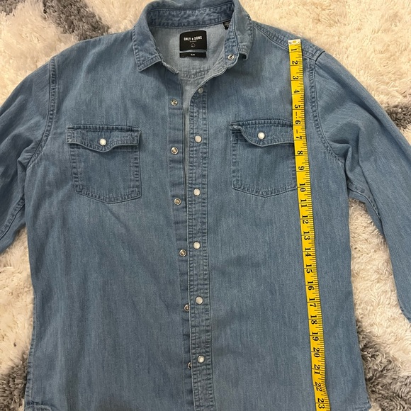 Only & Sons Denim Button Up Slim Shirt - Picture 4 of 4